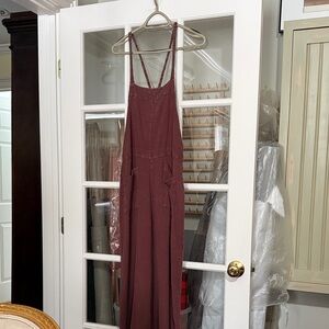 Easel Burgundy Jumpsuit